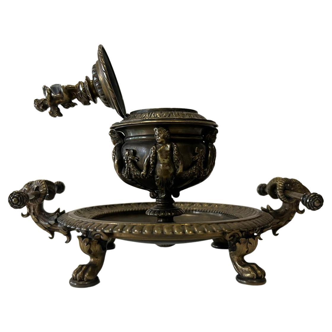 Bronze Noble Desk Set Antique Solid Brass, 1870 For Sale