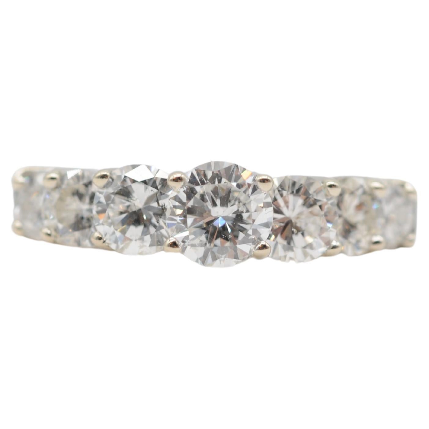 Noble diamond brilliant band ring in 14k whitegold  For Sale