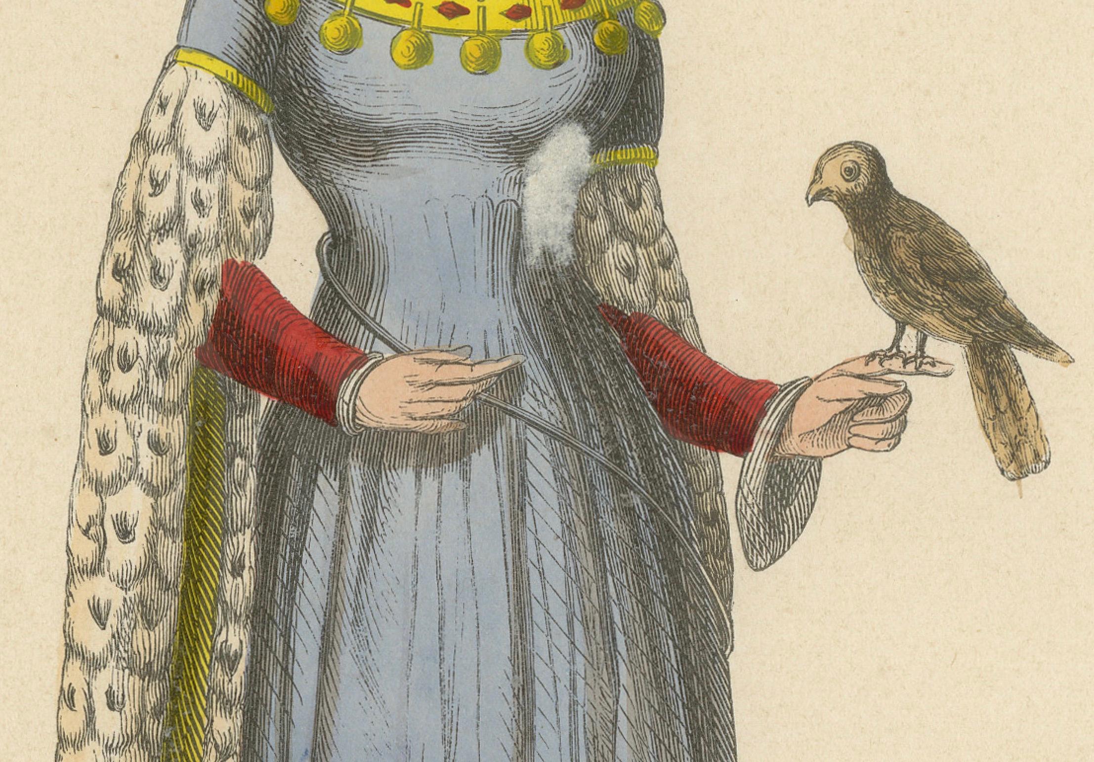 Noble Falconer : Dame du 15e siècle, 1847 Bon état - En vente à Langweer, NL
