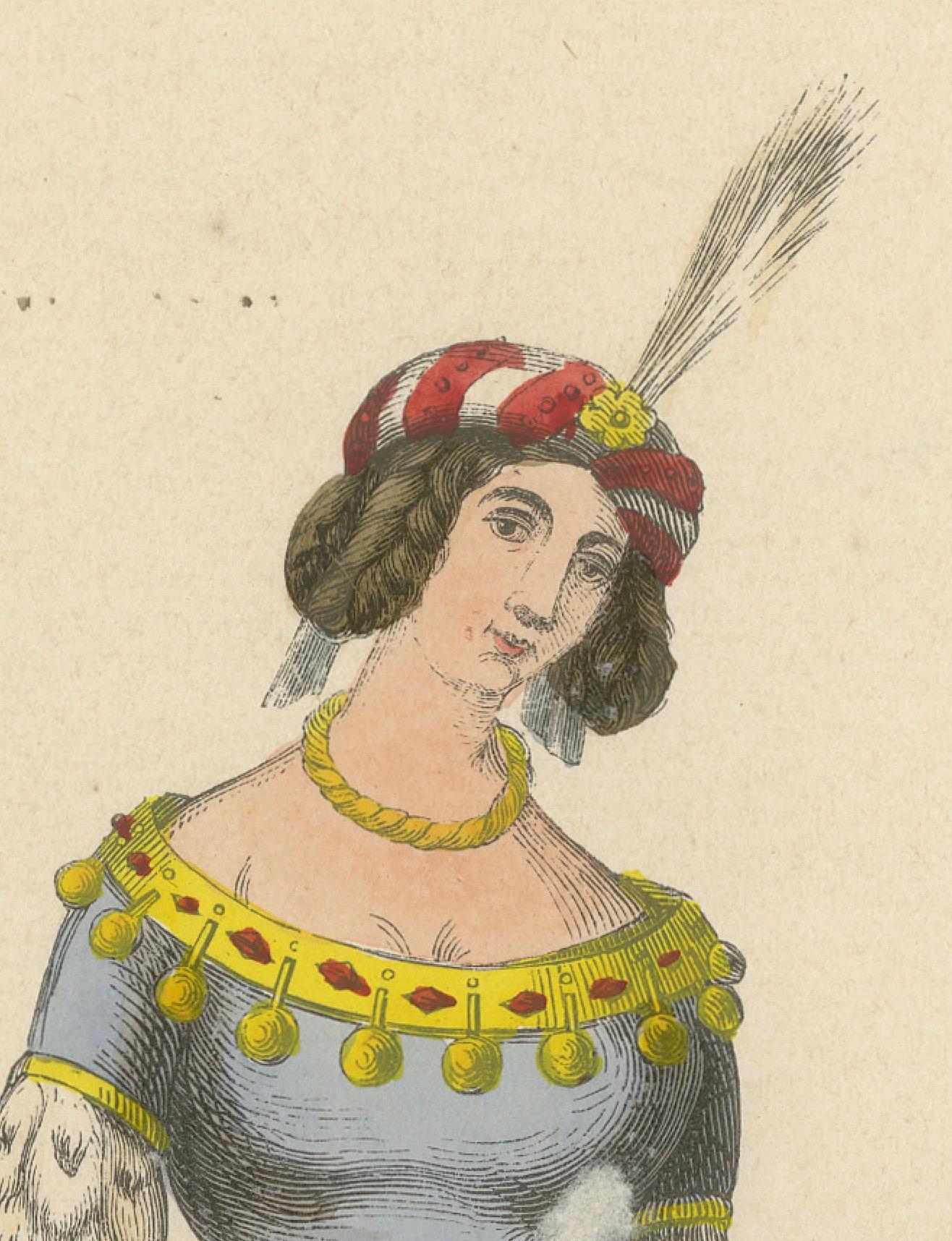 Mid-19th Century Noble Falconer: Lady of the 15th Century, 1847 For Sale