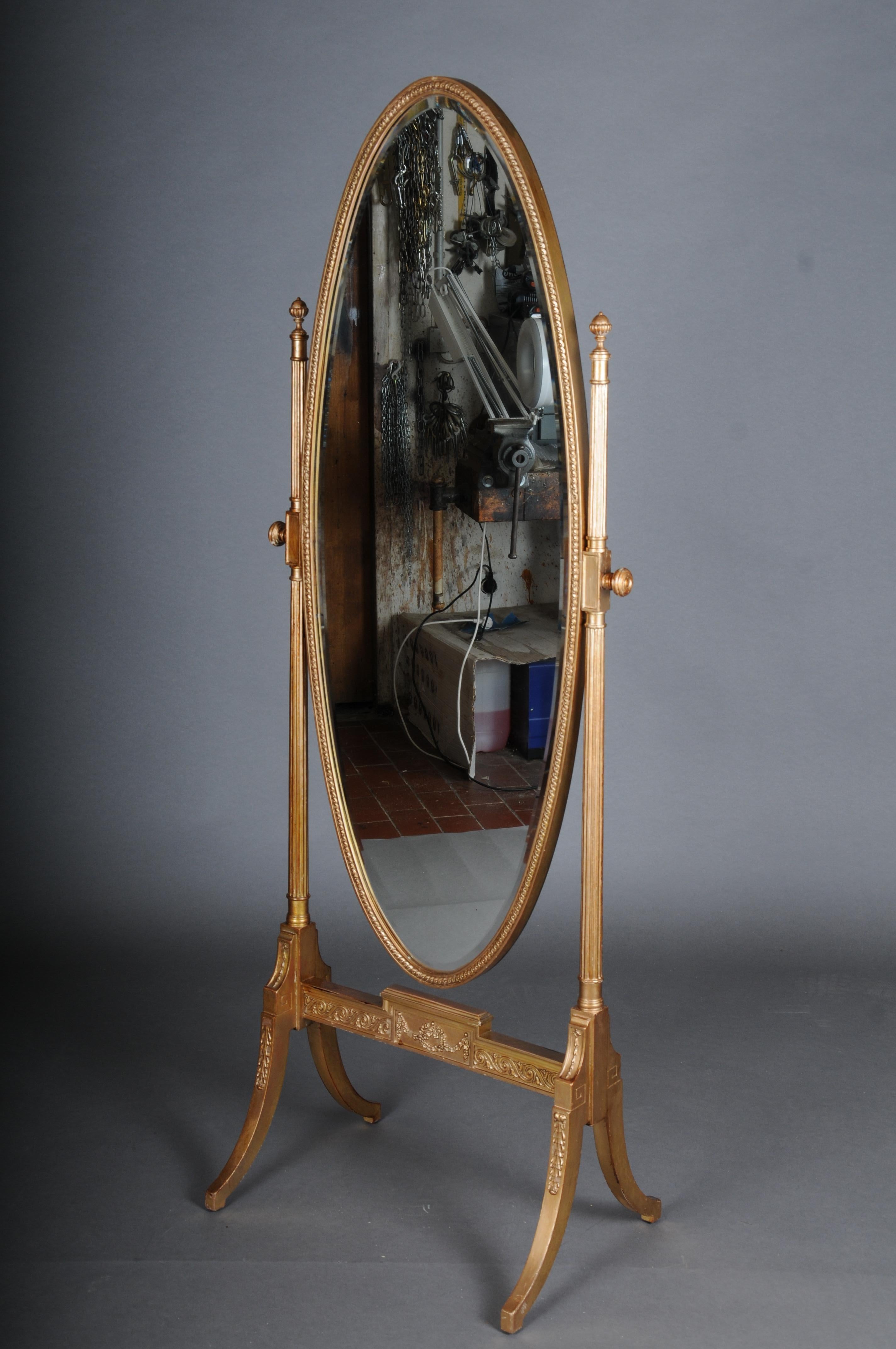 Noble gilded Louis XVI standing mirror around 1880s For Sale 2
