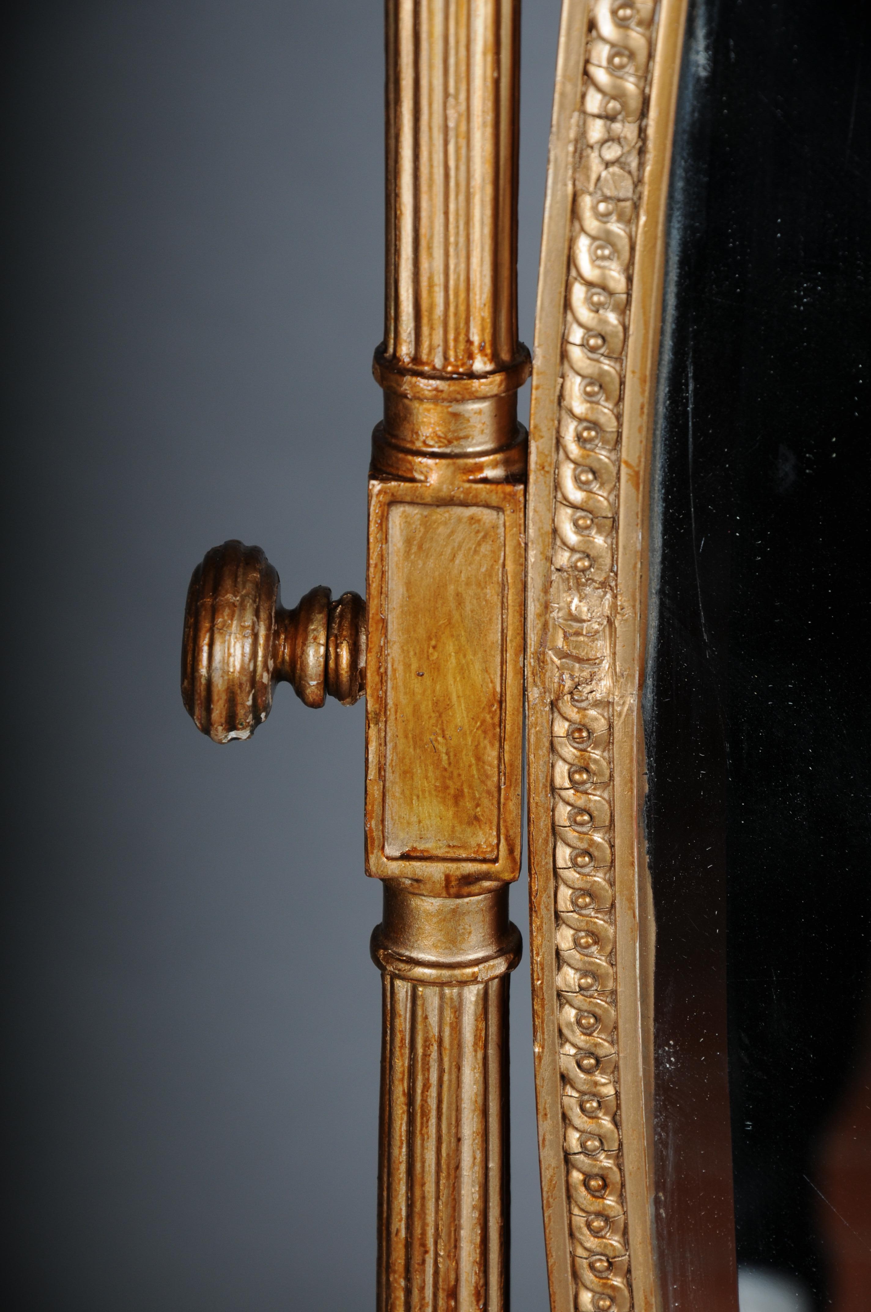 antique brass standing mirror