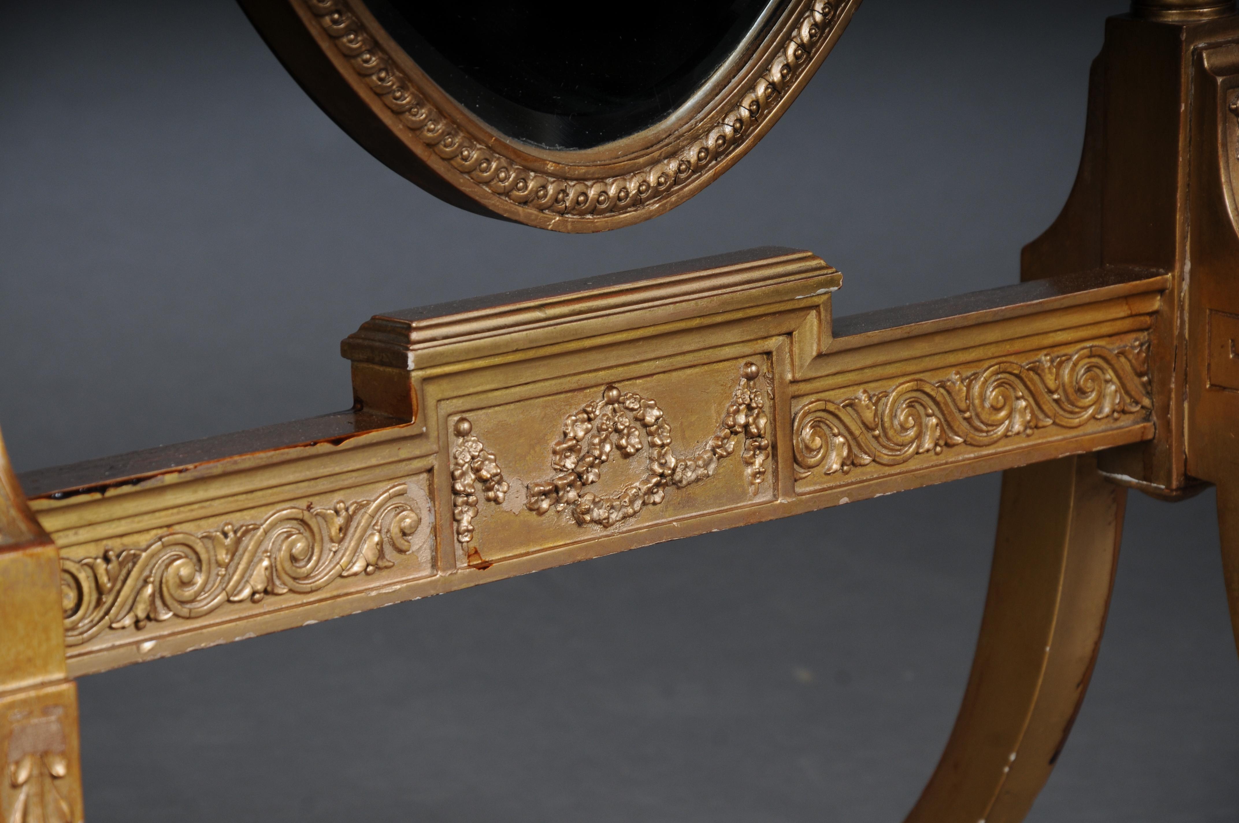 Late 19th Century Noble gilded Louis XVI standing mirror around 1880s For Sale