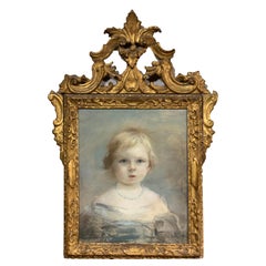 Antique 'Noble Girl', Maria Teresa Mazzei Fabbricotti, Pastel on Cardboard