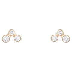 Noble Glamour 14K (or 18k upon request) Yellow Gold Diamond Stud Earrings