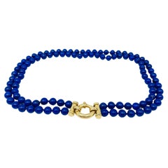 Noble Lapis Lazuli Collier/Necklace 18k Yellow Gold