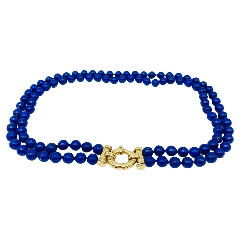 Noble Lapis Lazuli Collier/Necklace 18k Yellow Gold For Sale at 1stDibs