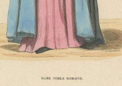 Noble Roman Lady of the Middle Ages, Handcolored and Published in 1847