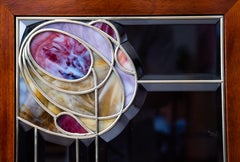 Noble Vienna Secession Bench with Glass Cabinet Julius & Josef Herrmann (1905)