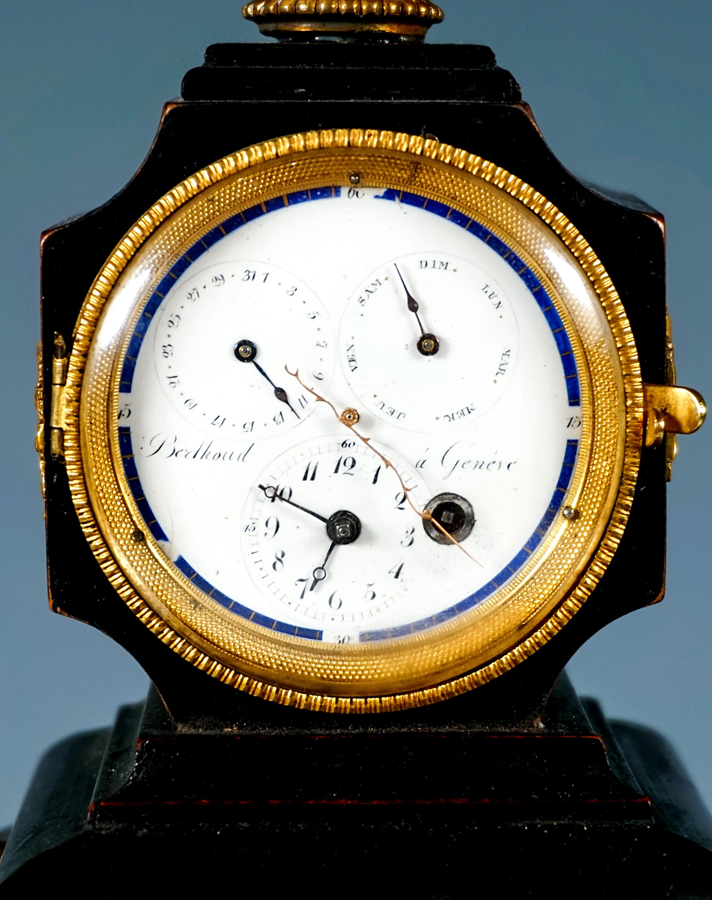 Nobile Jewell Case viennese con dipinti a smalto, figure in bronzo e orologio, 1870 ca. in vendita 2