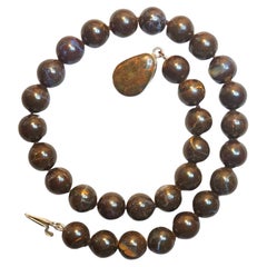 Noblesse Oblige Studio 14mm Boulder Opal Beaded Necklace, 19 Inches