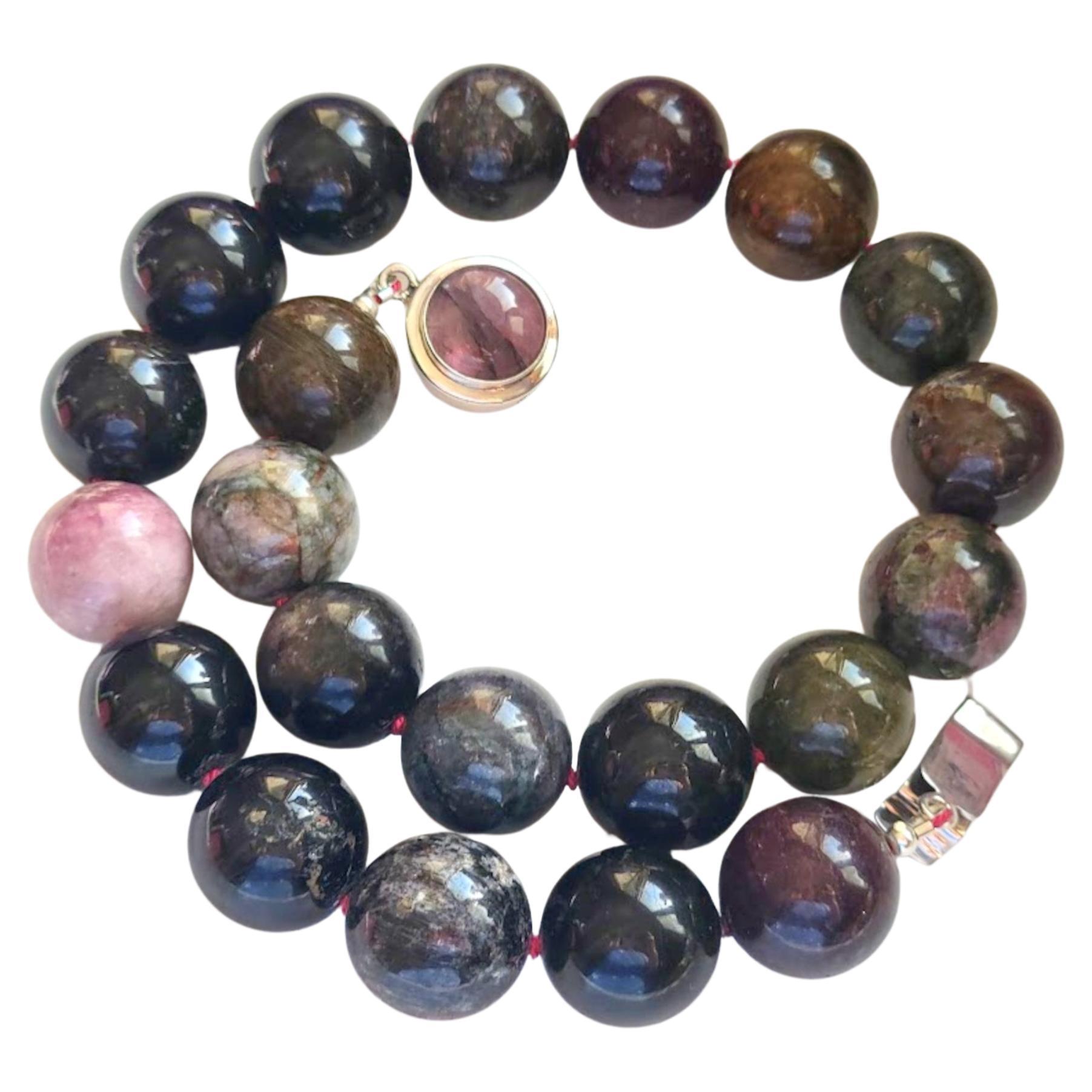 Noblesse Oblige Studio Multicolored Tourmaline Beaded Necklace, 18"