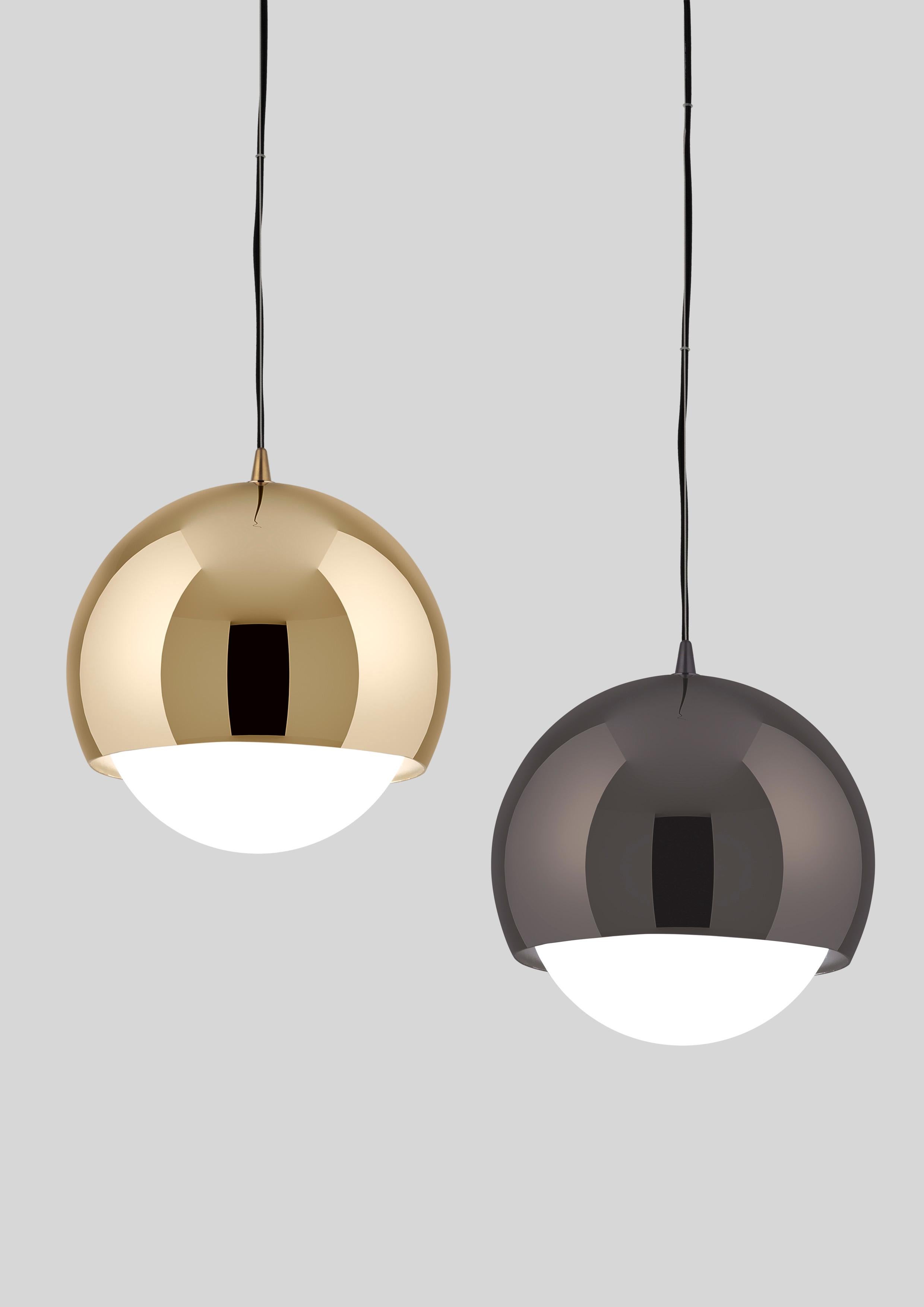 Italiano Lampada a sospensione Nobody Sphere in nichel nero di Euroluce Lampadari in vendita