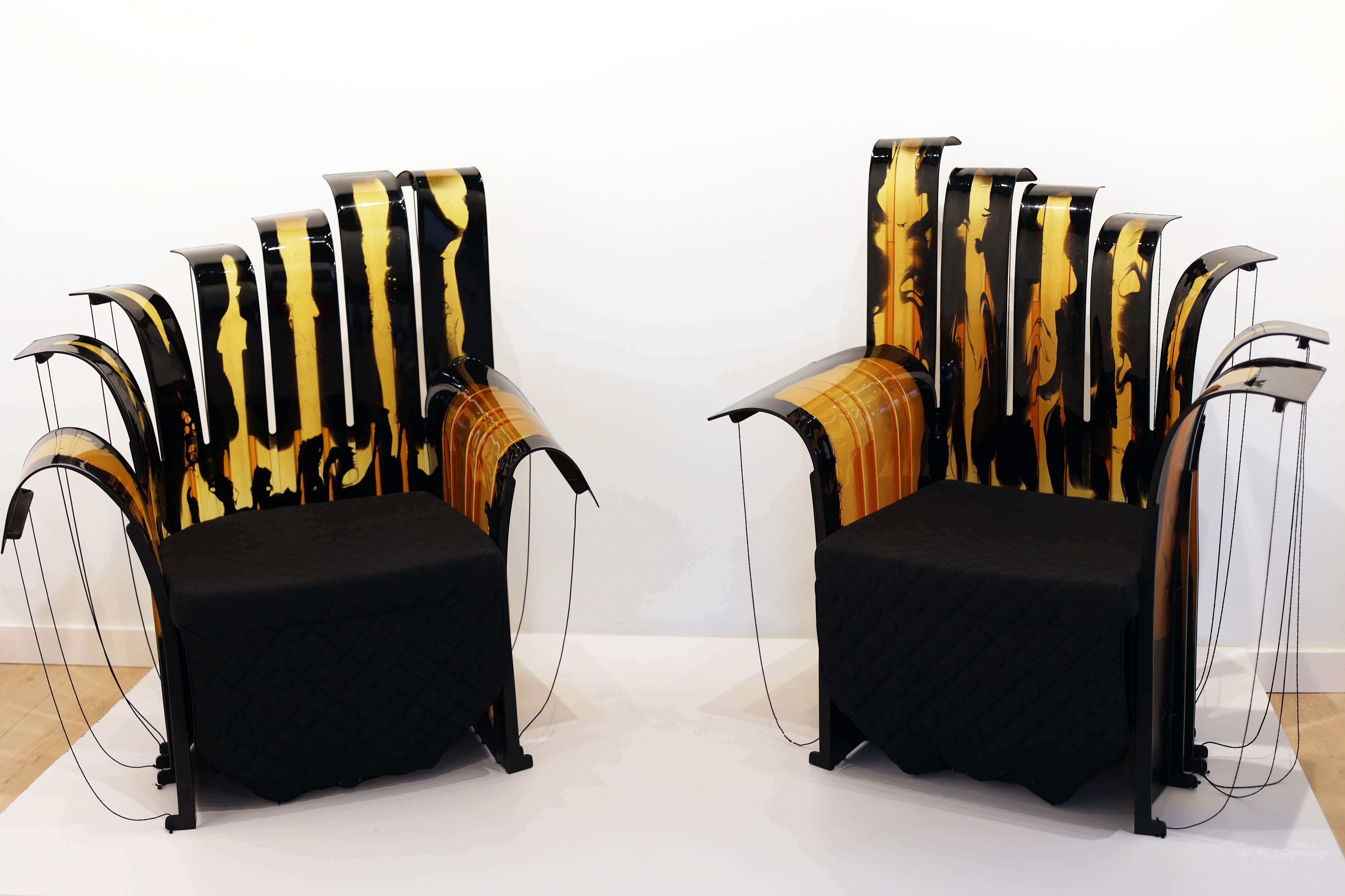 Gaetano Pesce Nobody's Royal Chairs with Nobody's Pouf Ottoman  For Sale 3