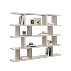 NOBRE Contemporary Bookcase in White Lacquered Finish, Modern Bookshelves