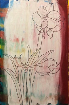 Abstract Flowers Oil Painting Study for Amaryllis