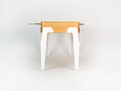 Nobu Table de baby-foot moderne en bois de frêne avec pieds en acier blanc