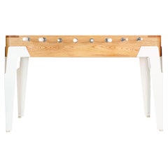 Nobu Table de baby-foot moderne en bois de frêne avec pieds en acier blanc