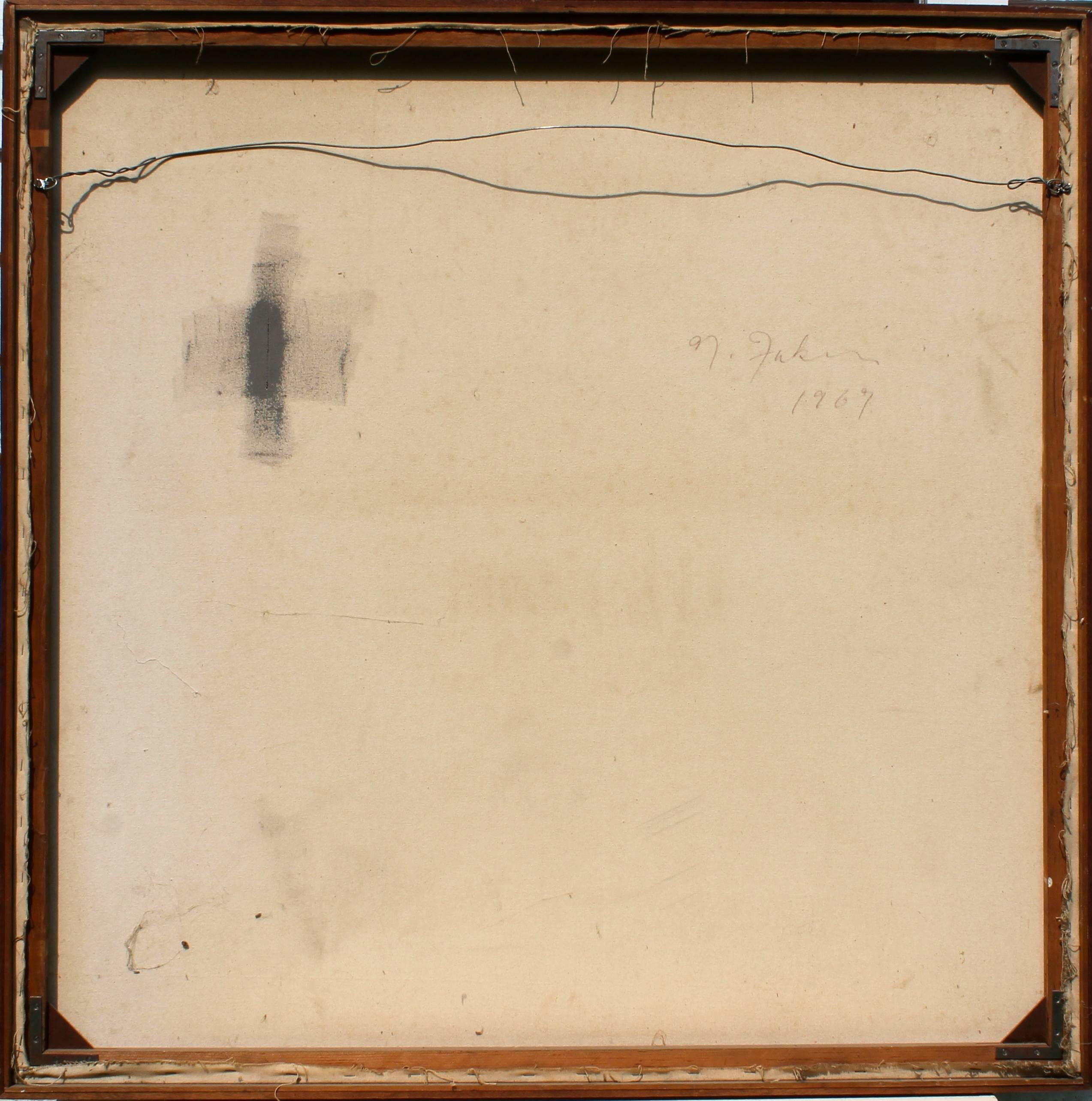 Nobumitsu 'Nobu' Fukui 1967 Großes abstraktes Gemälde (Minimalistisch) im Angebot