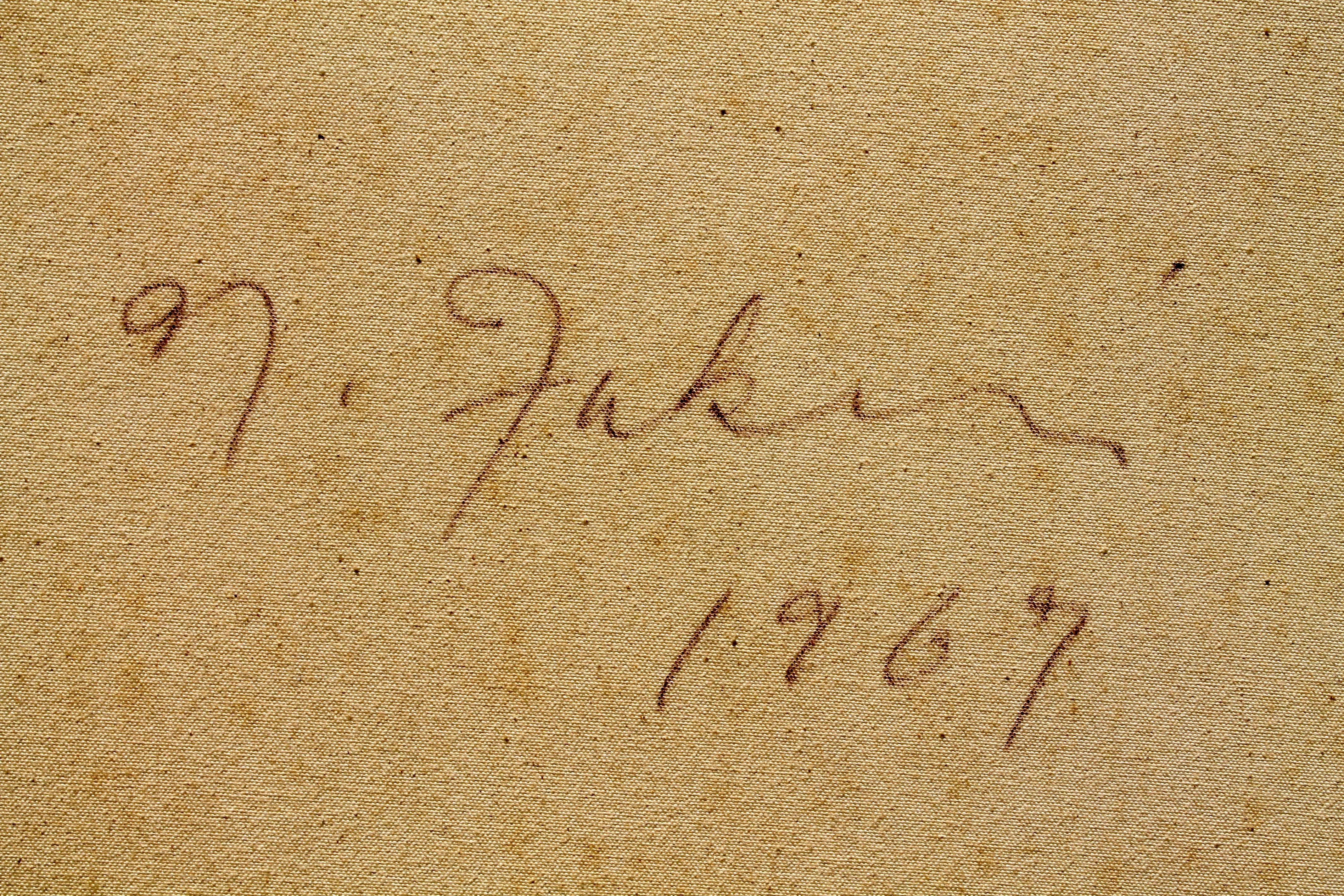 Nobumitsu 'Nobu' Fukui 1967 Großes abstraktes Gemälde (Handbemalt) im Angebot