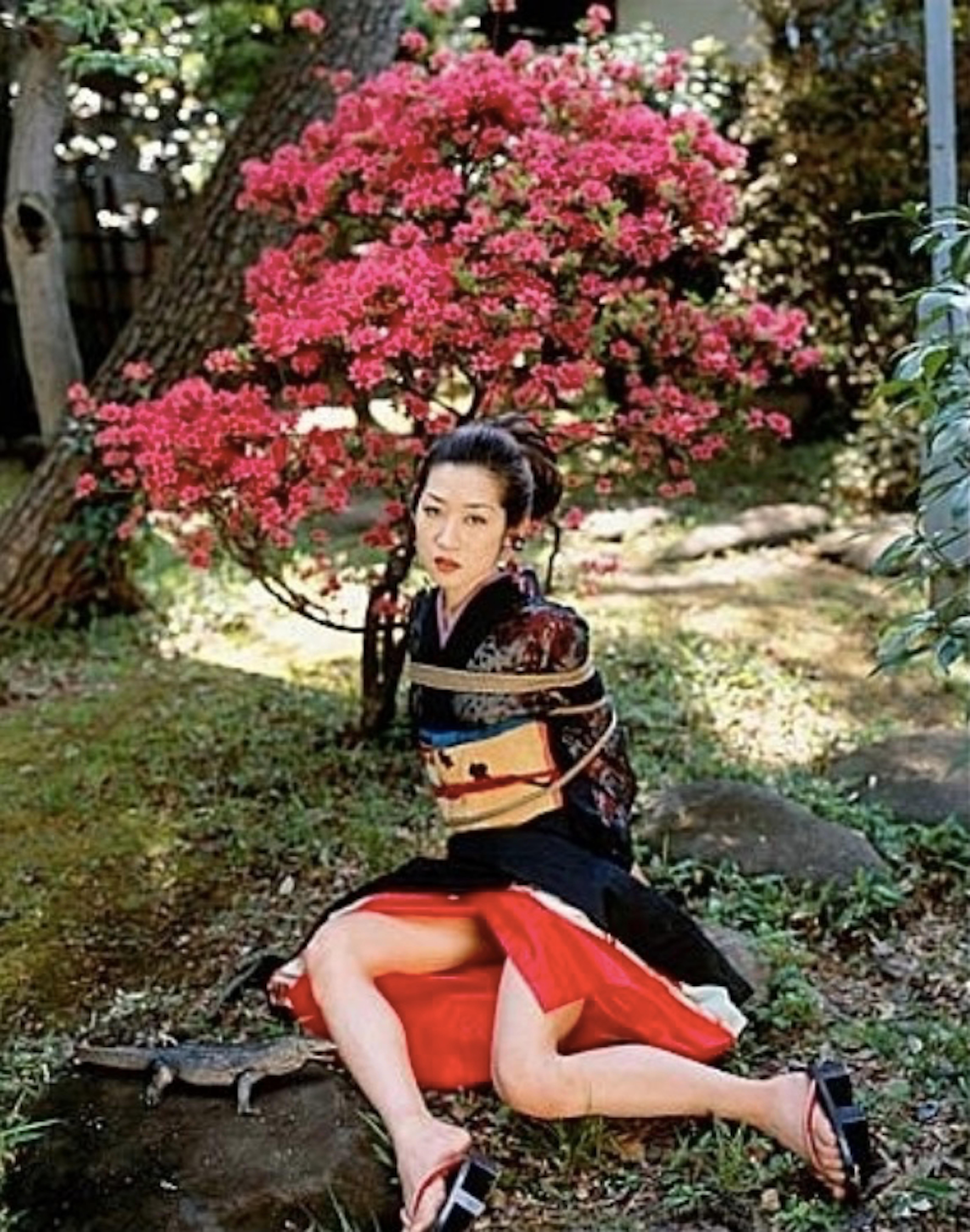 Nobuyoshi Araki Figurative Photograph - Flower, Yamorinsky and Bondaged Woman