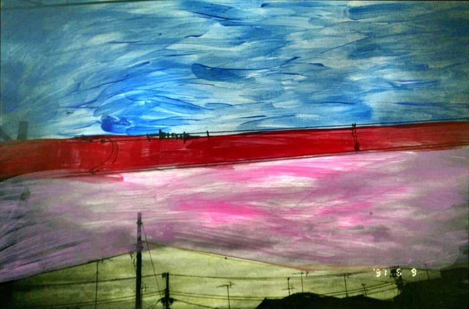 Untitled, Painted Photograph, Landscape by Nobuyoshi Araki