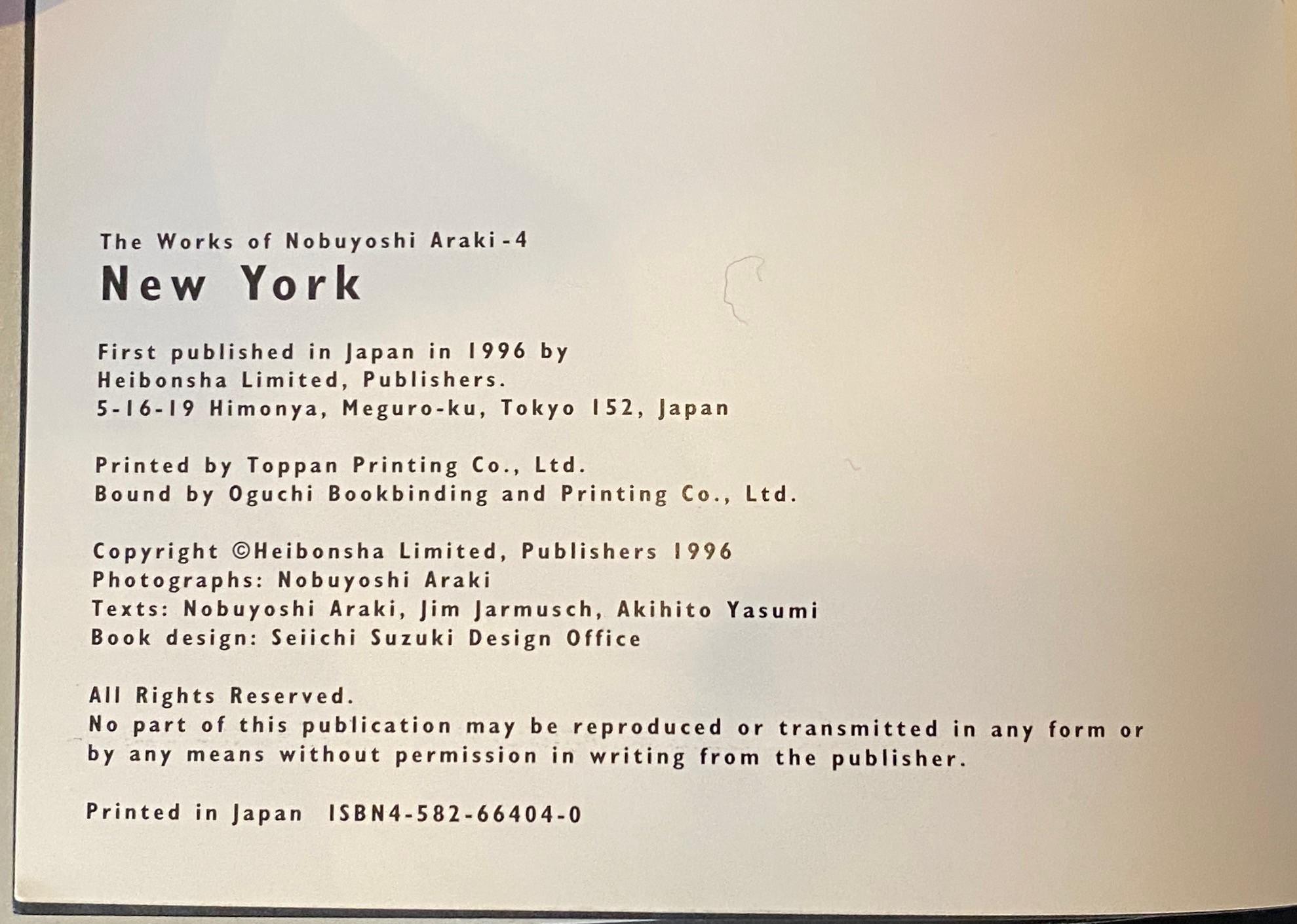 Nobuyoshi Araki, signierte Erstausgabe des Buches New York (Bücherbands 4) mit Zeichnung (Ende des 20. Jahrhunderts) im Angebot