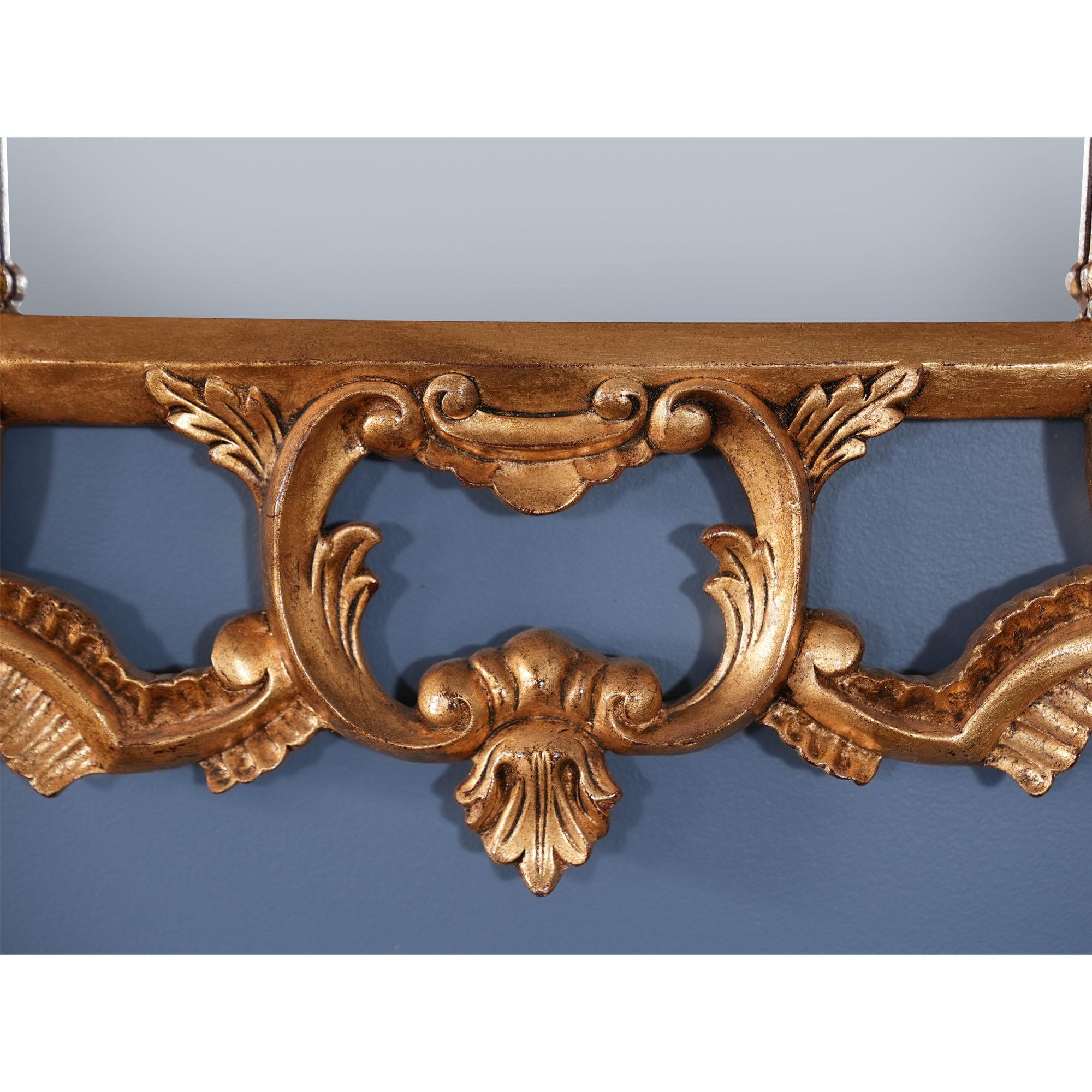 Asian NOC038 Chinese Chippendale Gold Leaf Mirror For Sale