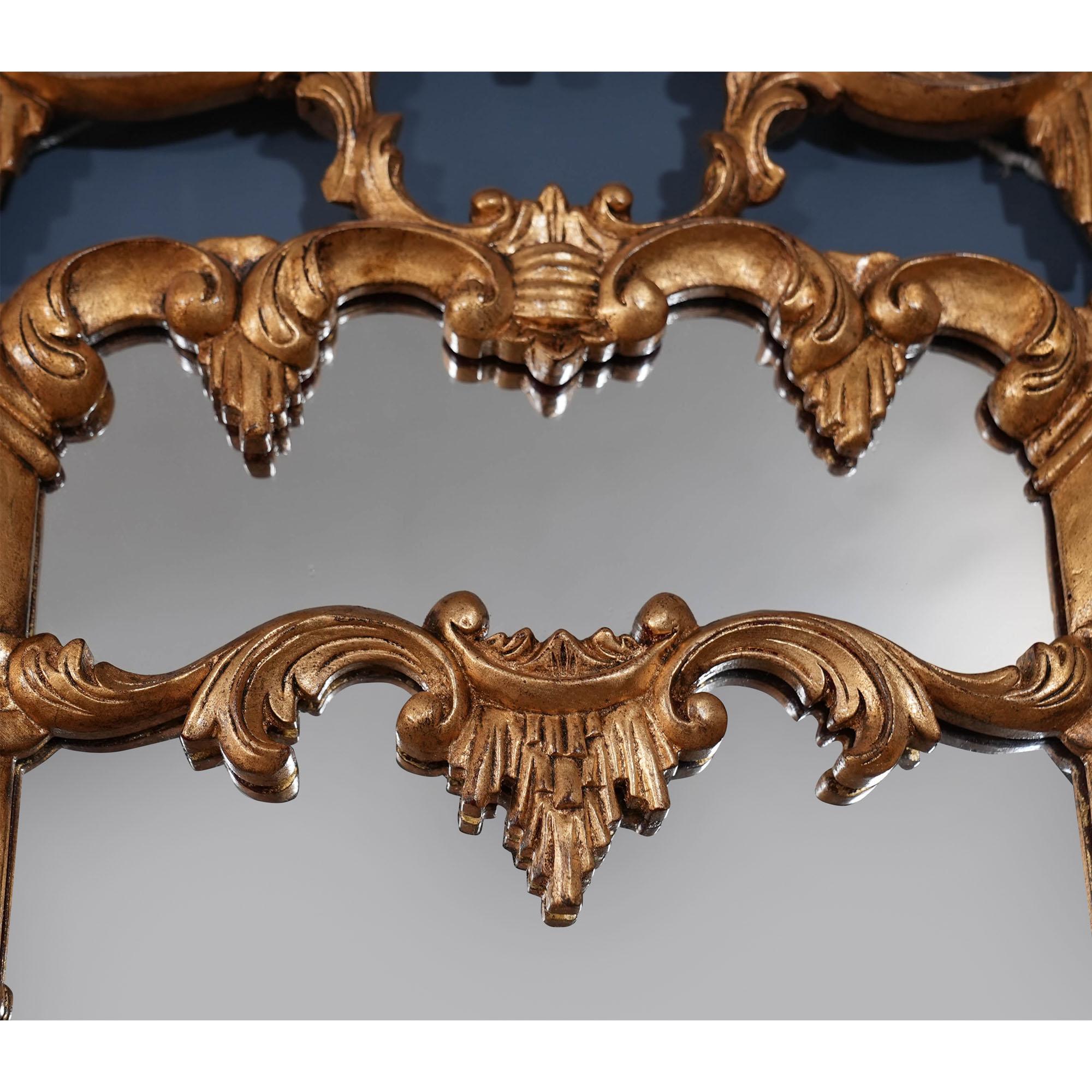 Contemporary NOC038 Chinese Chippendale Gold Leaf Mirror For Sale