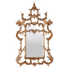 NOC038 Chinese Chippendale Gold Leaf Mirror