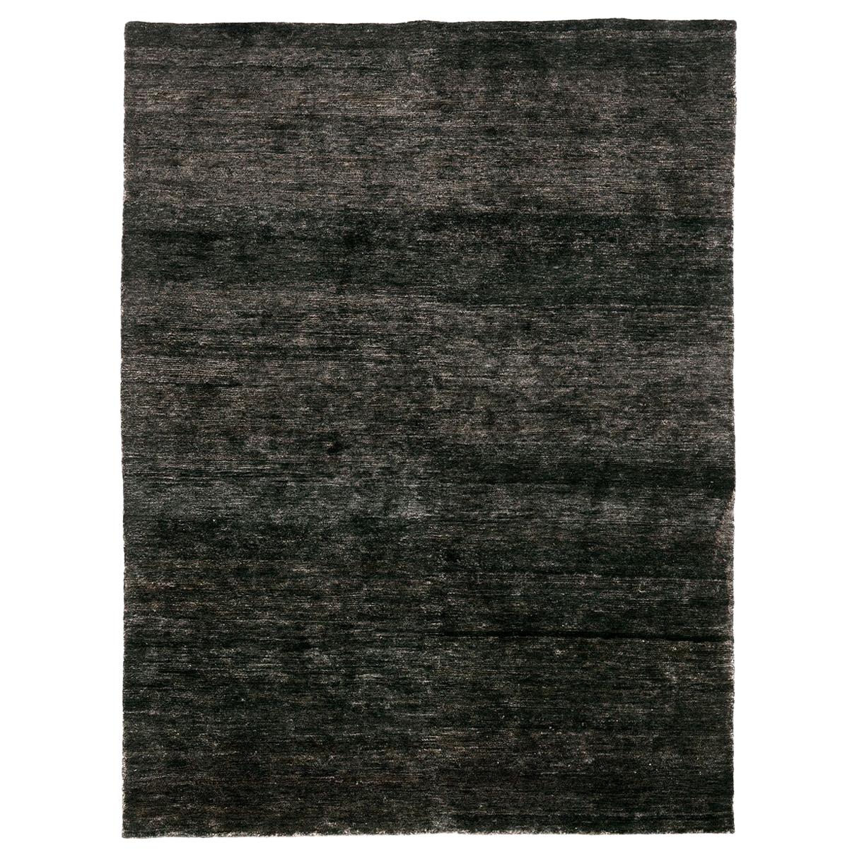 Noche Black Hand Knotted Jute Rug by Nani Marquina & Ariadna Miquel, Medium For Sale