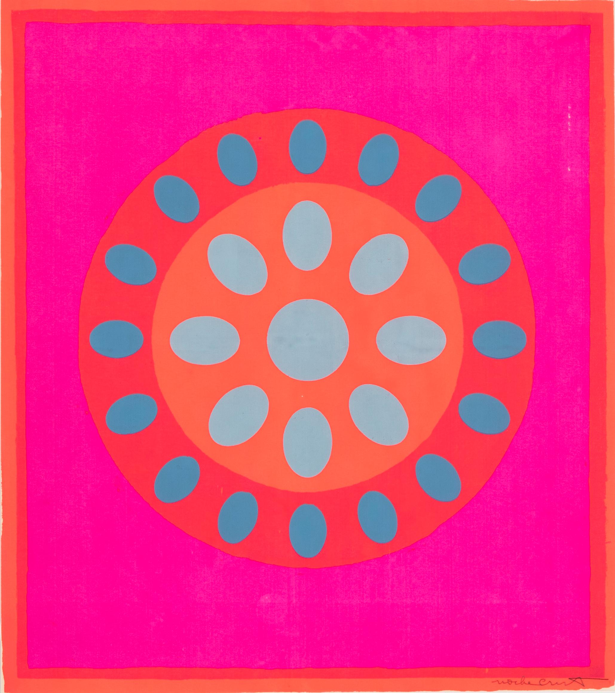 Abstract Print Noche Crist - Pop Art rose « In the Sun », années 1960
