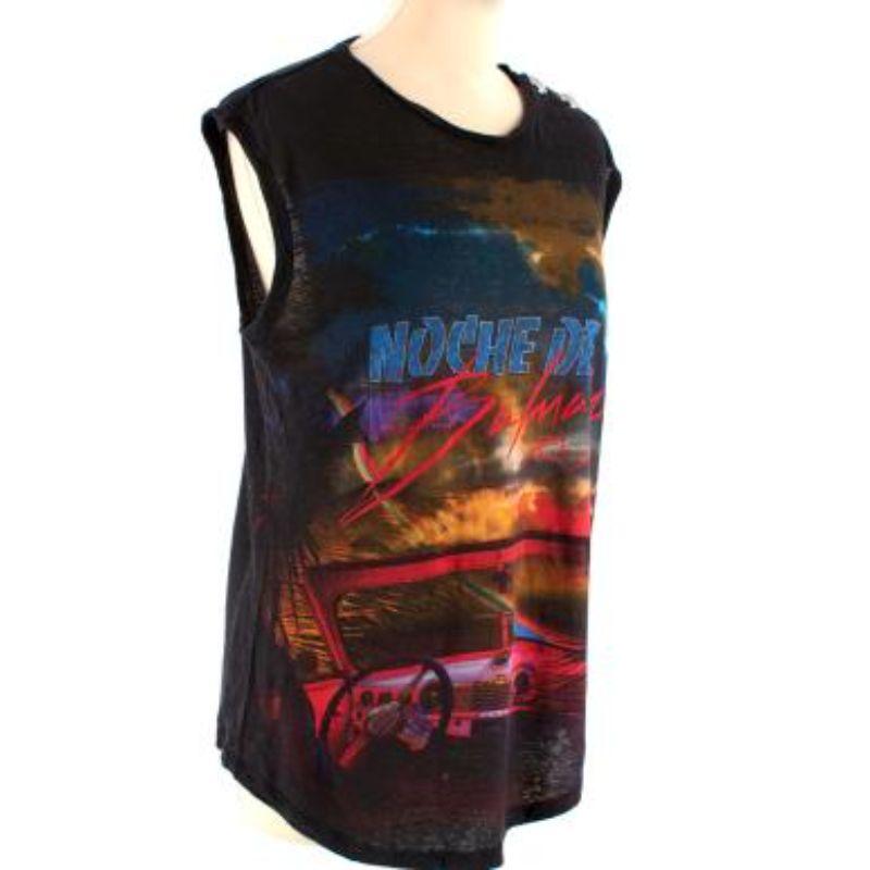 Balmain Noche De Balmain Printed Sleeveless Top

-Noche De Balmain Printed Top
-Car in print and a sunset
-light-weight 
-3 buttons on top right shoulder

Material
-linen

Washing
-Dry clean only 

MADE IN ITALY

PLEASE NOTE, THESE ITEMS ARE