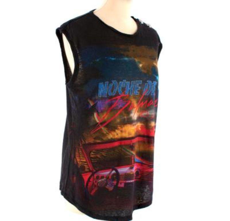 Balmain Noche De Balmain Printed Sleeveless Top

-Noche De Balmain Printed Top
-Car in print and a sunset
-light-weight 
-3 buttons on top right shoulder

Material
-linen

Washing
-Dry clean only 

MADE IN ITALY

PLEASE NOTE, THESE ITEMS ARE