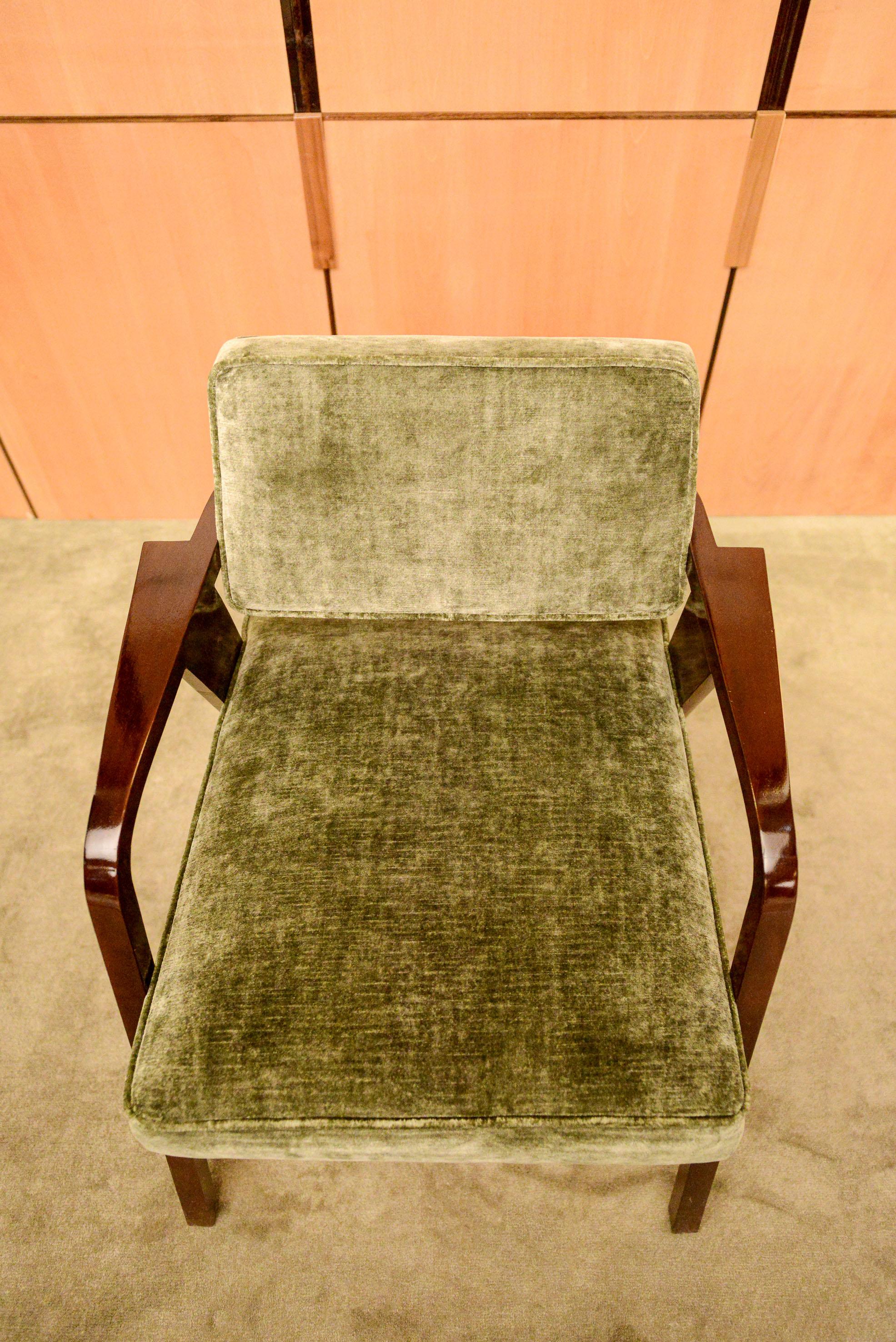 NOCINA/C Upholstered Dining Armchair and Green Velvet by Storagemilano For Sale 4