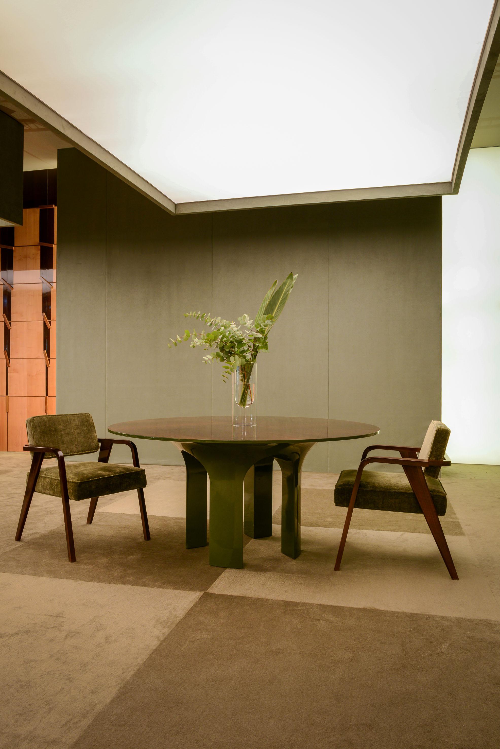 Contemporary NOCINA/C Upholstered Dining Armchair and Green Velvet by Storagemilano For Sale