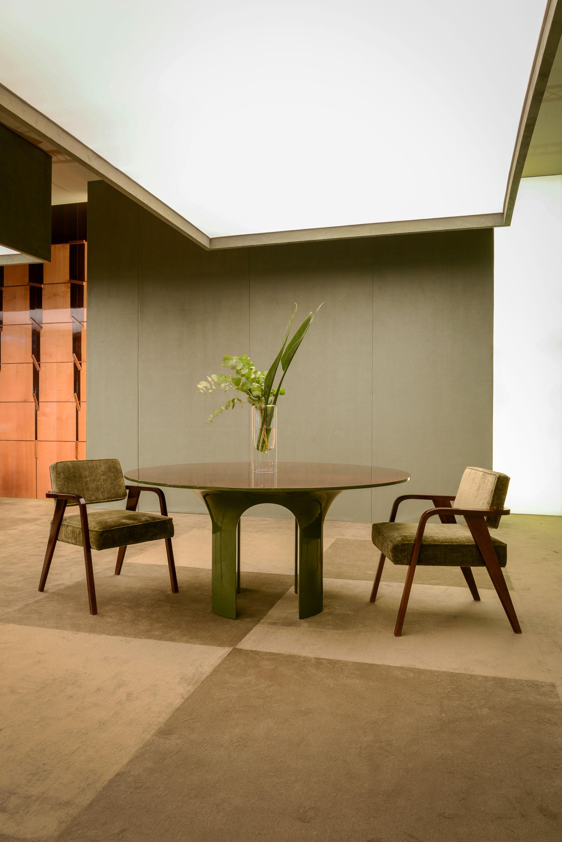 NOCINA/C Upholstered Dining Armchair and Green Velvet by Storagemilano For Sale 3