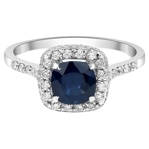 0.60ct Blue Sapphire Micro Pave Diamond Ring - Pandora For Sale