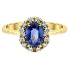 Bague de fiançailles saphir bleu 1,20 carat