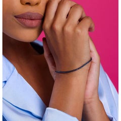 1.40ct Sapphire And Solid Black Gold tennis Bracelet