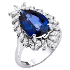 8.14ct Sapphire And Diamond Halo Ring