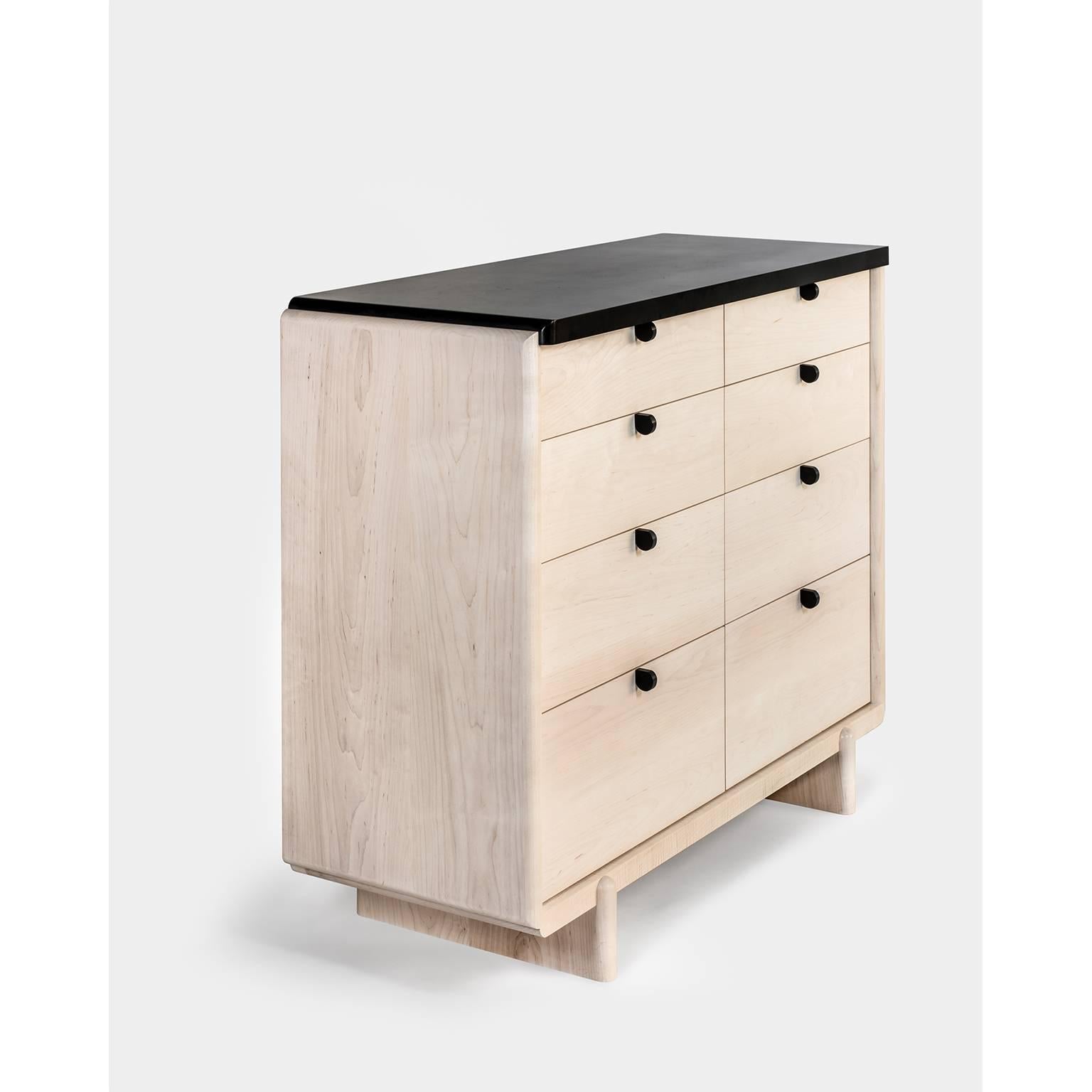 Modern Nocturne Chest or Dresser, Bleached Maple For Sale