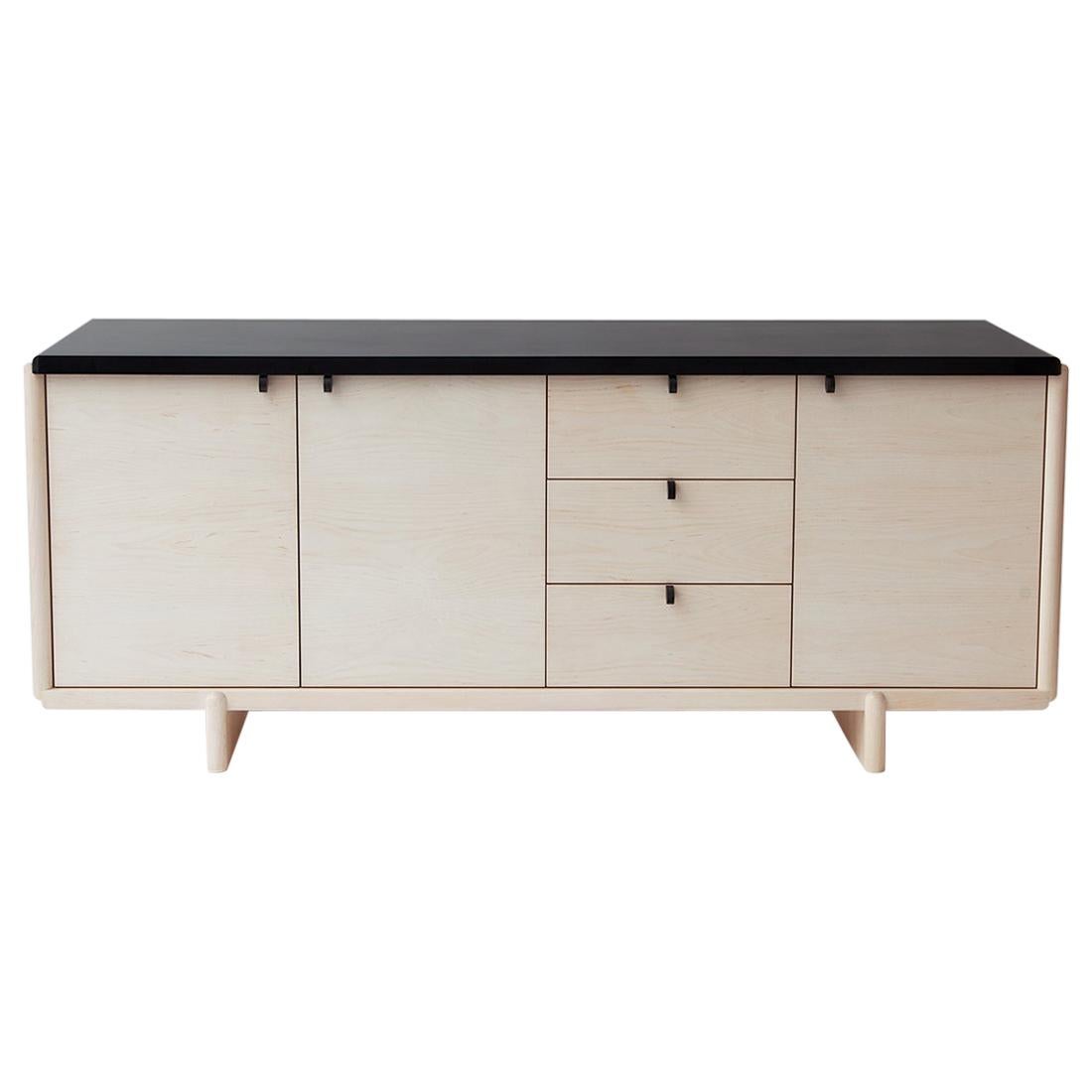 Nocturne Credenza, Bleached Maple For Sale