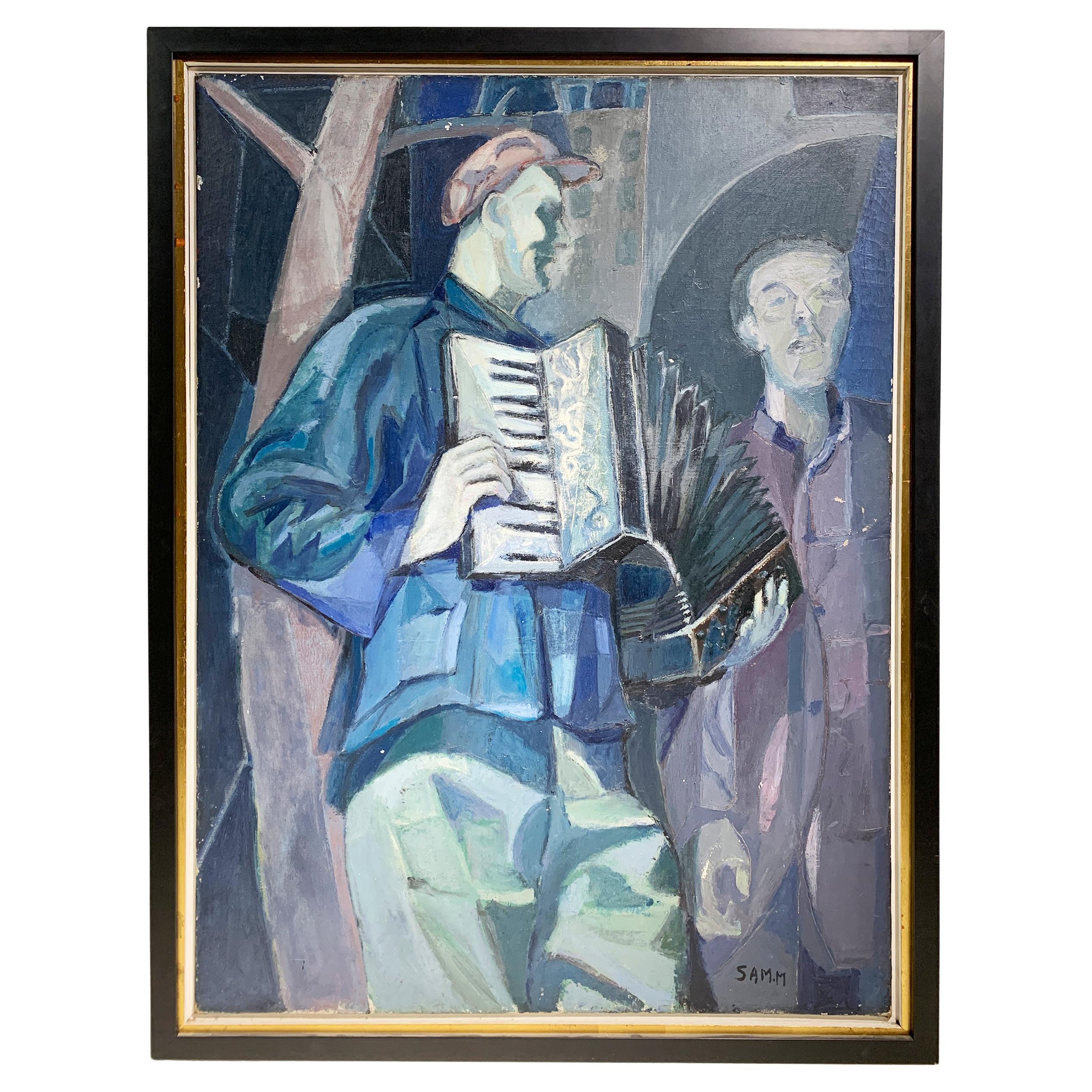 Peinture "Nocturne", École de Paris du milieu du siècle, signée par Samuel Mandelbaum en vente