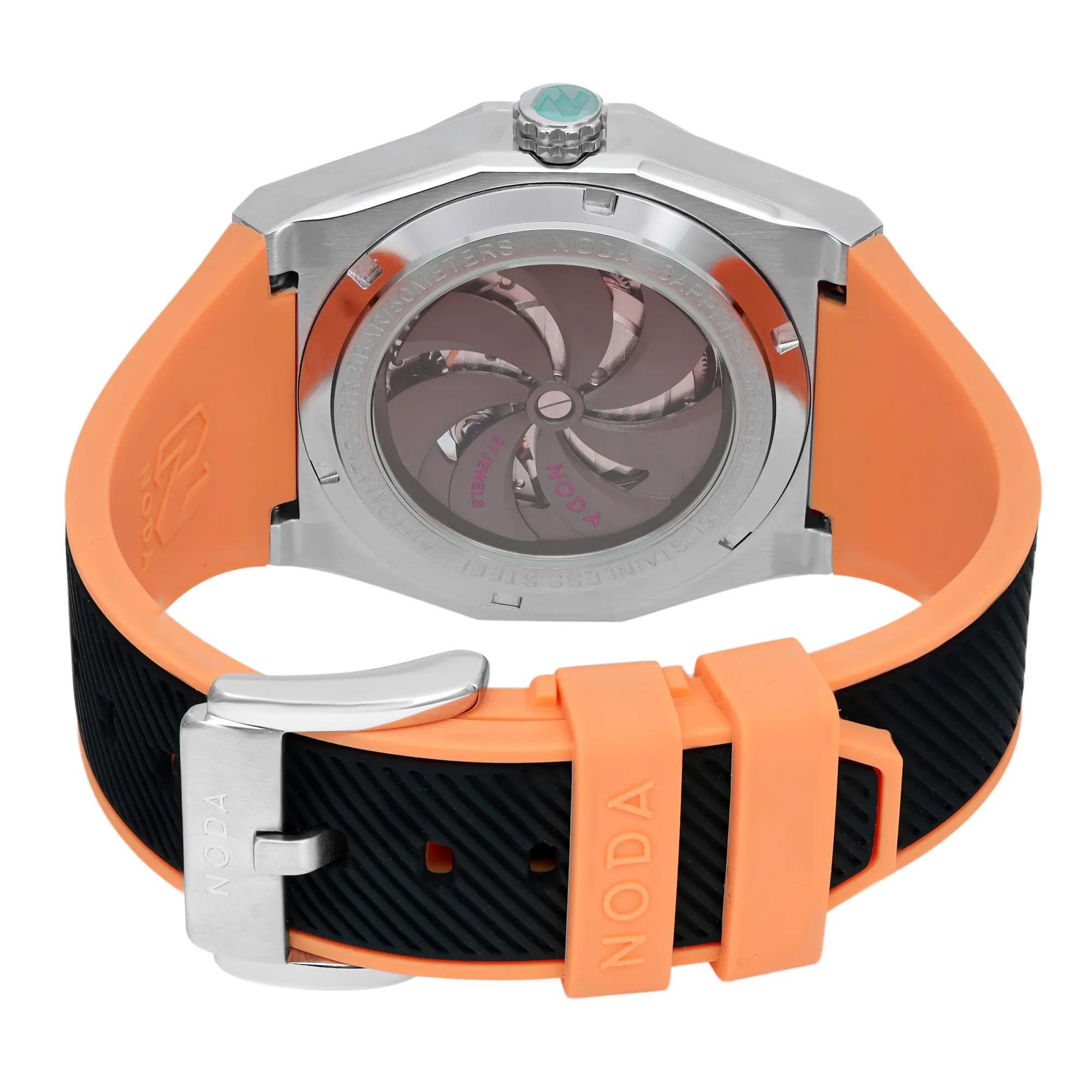 Noda Aero Series-1 43MM Stainless Steel Orange Skeleton Dial Automatic Watch For Sale 1