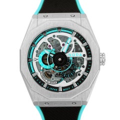 Reloj Automático Noda Aero Serie-1 43MM Acero Inoxidable Esfera Esqueleto Turquesa