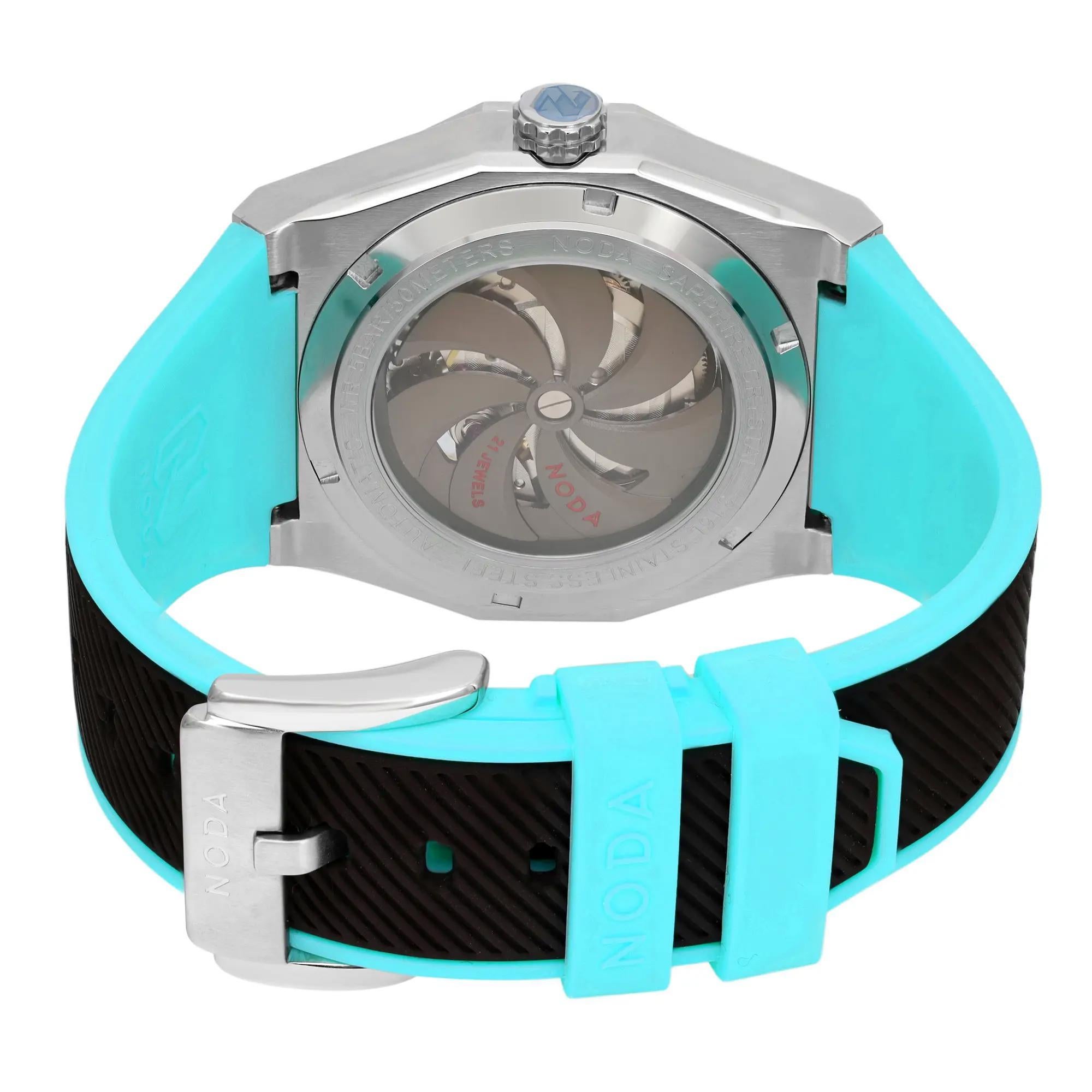 Noda Aero Series-1 43MM Stainless Steel Turquoise Skeleton Dial Automatic Watch For Sale 1