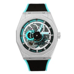 Reloj Automático Noda Aero Serie-1 43MM Acero Inoxidable Esfera Esqueleto Turquesa
