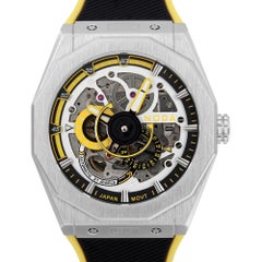 Reloj Automático Noda Aero Serie-1 43MM Acero Inoxidable Esqueleto Amarillo Esfera