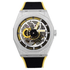 Reloj Automático Noda Aero Serie-1 43MM Acero Inoxidable Esqueleto Amarillo Esfera